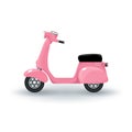 Pink vintage scooter isolated Royalty Free Stock Photo