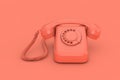 Pink Vintage Styled Rotary Phone. 3d Rendering Royalty Free Stock Photo