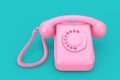 Pink Vintage Styled Rotary Phone. 3d Rendering Royalty Free Stock Photo