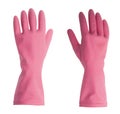 Pink vinyl gloves