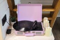 Pink vinyl record player