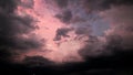 Pink and violet colored clouds at sunset Royalty Free Stock Photo