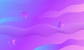 pink violet curves wave color lines with rainbow stars on soft gradient abstract background Royalty Free Stock Photo