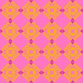 Pink violet yellow mandala art seamless pattern floral design background vector illustration Royalty Free Stock Photo