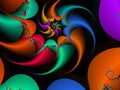 Colorful flowery fractal, fractal fantasy shapes contrasts lights, sparkling petals, fractal, abstract background Royalty Free Stock Photo