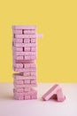 Pink Wafer Biscuit Building Block Removal Game