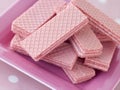 Pink Wafer Biscuits Royalty Free Stock Photo