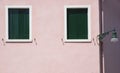 Pink Wall with Windows Royalty Free Stock Photo