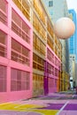 Pink walls in Alley Oop, a colorful alley in Vancouver BC Canada Royalty Free Stock Photo