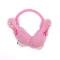Pink warm earmufs isolated on white