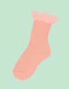 Pink warm sock vector concept Royalty Free Stock Photo