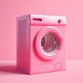 Pink washing machine on pink background Royalty Free Stock Photo