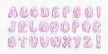 Pink water alphabet, type font with letters Royalty Free Stock Photo