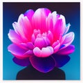 Pink water lily on a dark blue background. Vector illustration. Generative AI Royalty Free Stock Photo