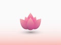 A pink water lily flower logo on light background vector Royalty Free Stock Photo