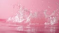 Pink Water Splash Creates Dynamic Ripples and Droplets with Fluid Motion Theme Royalty Free Stock Photo