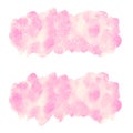 Pink watercolor background with falling snow, banner shape Royalty Free Stock Photo