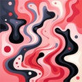 Abstract Waves: A Vibrant And Fluid Colored Cartoon Style Painting