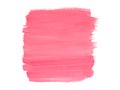 Pink watercolor brush strokes on white background