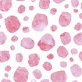 Pink watercolor dots texture raster seamless pattern in pastel colors on white background. Surface pattern design for