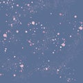 Pink watercolor drops on grayish blue background. Dirty wall. Monochrome backdrop for any design
