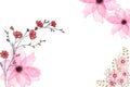 Pink Watercolor Flower with Link tree Background social media post