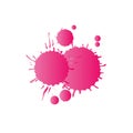 Pink watercolor paint drops