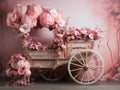 Mistical fairy princess pink chaise, anniversary smash cake backdrop