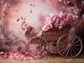 Mistical fairy princess pink chaise, anniversary smash cake backdrop