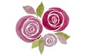 Pink watercolor roses composition, illustration. Elegant hand-painted flowers. Royalty Free Stock Photo