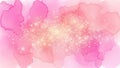 Pink Watercolor Splashes with Golden Glitter Sparkle Effect 133544 Royalty Free Stock Photo