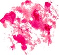 Pink watercolor spots hand drawn paper texture isolated