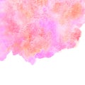 Pink watercolor stains background with uneven edge