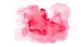 Pink watercolor stains isolated on white background