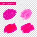 Pink watercolor vector stain with wash. Watercolor texture for Valentine day, wedding Royalty Free Stock Photo