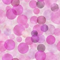 Pink watercolored transparent circles background pattern