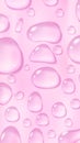 Pink waterdrop story background. Condensate serum or essence drops. Cosmetic ad banner.