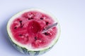 Pink Watermelon Fruit on White Royalty Free Stock Photo