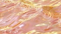 pink waves shimmering on a golden surface, evoking a dreamy dance of soft light, reminiscent of sparkling water