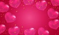 Pink web banner with hearts and serpentine Royalty Free Stock Photo