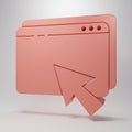 Pink Web design and development concepts icon isolated on pink background. Minimalism concept. 3D render illustration Royalty Free Stock Photo
