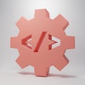 Pink Web design and front end development icon isolated on pink background. Minimalism concept. 3D render illustration Royalty Free Stock Photo