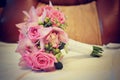 Pink wedding bouquet closeup Royalty Free Stock Photo