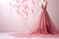 pink wedding dress on a mannequin. Generative AI Royalty Free Stock Photo