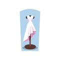 Pink wedding dress on a mannequin vector illustration in a flat cartoon style Royalty Free Stock Photo