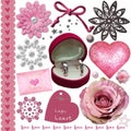 Pink wedding elements set