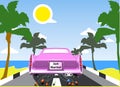 Pink wedding limousine Royalty Free Stock Photo