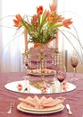Pink wedding table Royalty Free Stock Photo