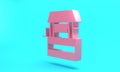Pink Well icon isolated on turquoise blue background. Minimalism concept. 3D render illustration