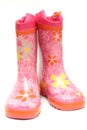 Pink wellington boots